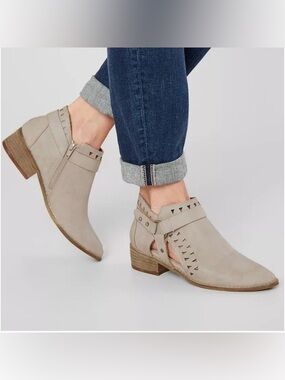 Mi.im Women’s Cutout Stud Ankle Boot in Taupe